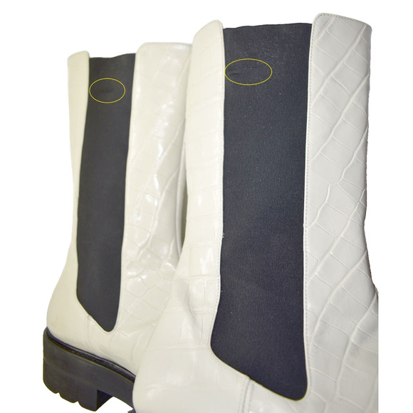 C0 STUART WEITZMAN Presley Oat White Leather Ultralift Platform Boots Size 11.5 - Picture 10 of 12